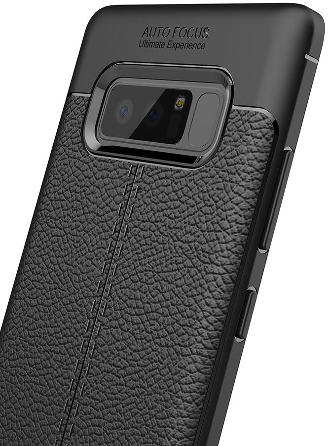 Samsung Galaxy Note 8 Hoesje TPU Met Leren Textuur Zwart afbeelding 12