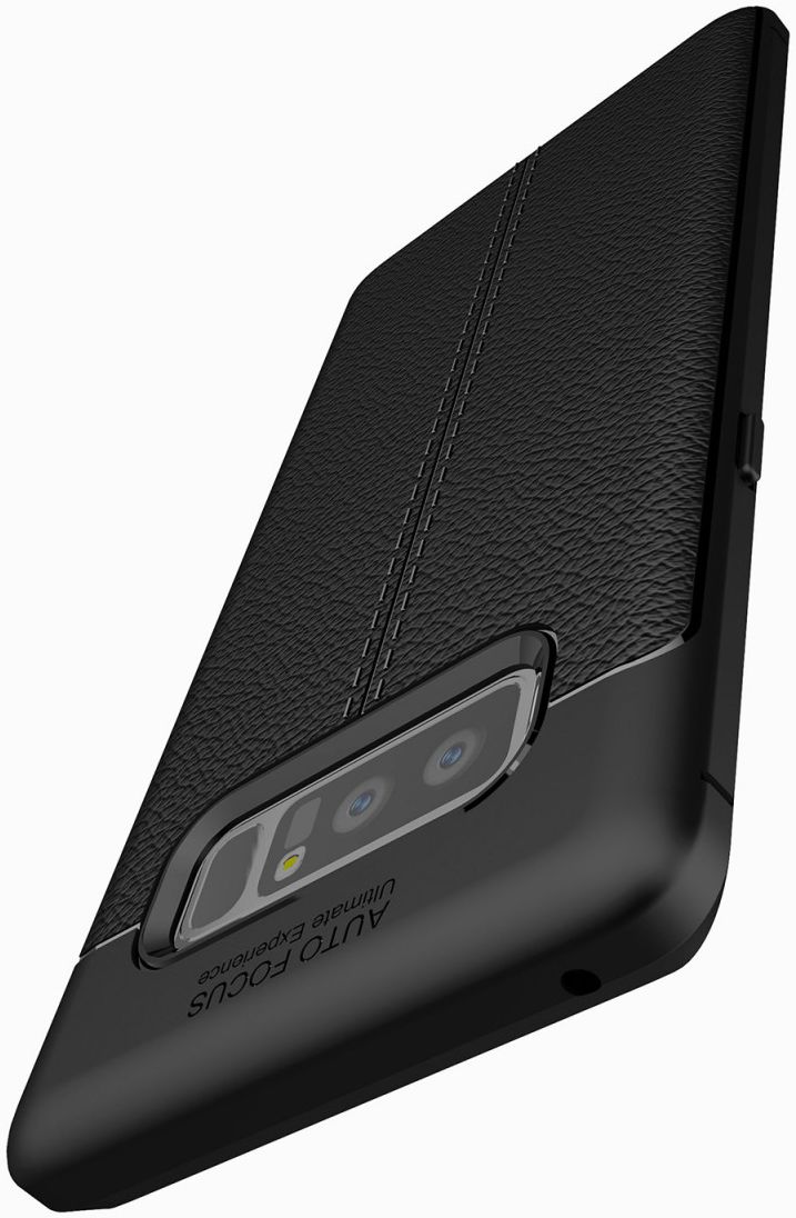 Samsung Galaxy Note 8 Hoesje TPU Met Leren Textuur Zwart afbeelding 7