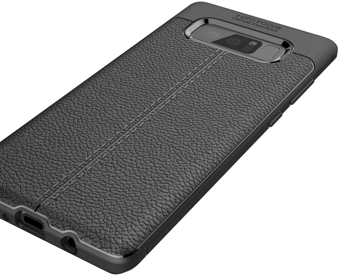 Samsung Galaxy Note 8 Hoesje TPU Met Leren Textuur Zwart afbeelding 9