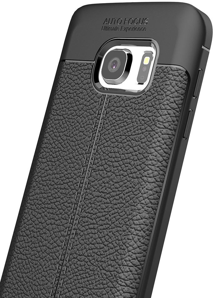 Samsung Galaxy S7 Hoesje Met Leren Textuur Zwart afbeelding 11