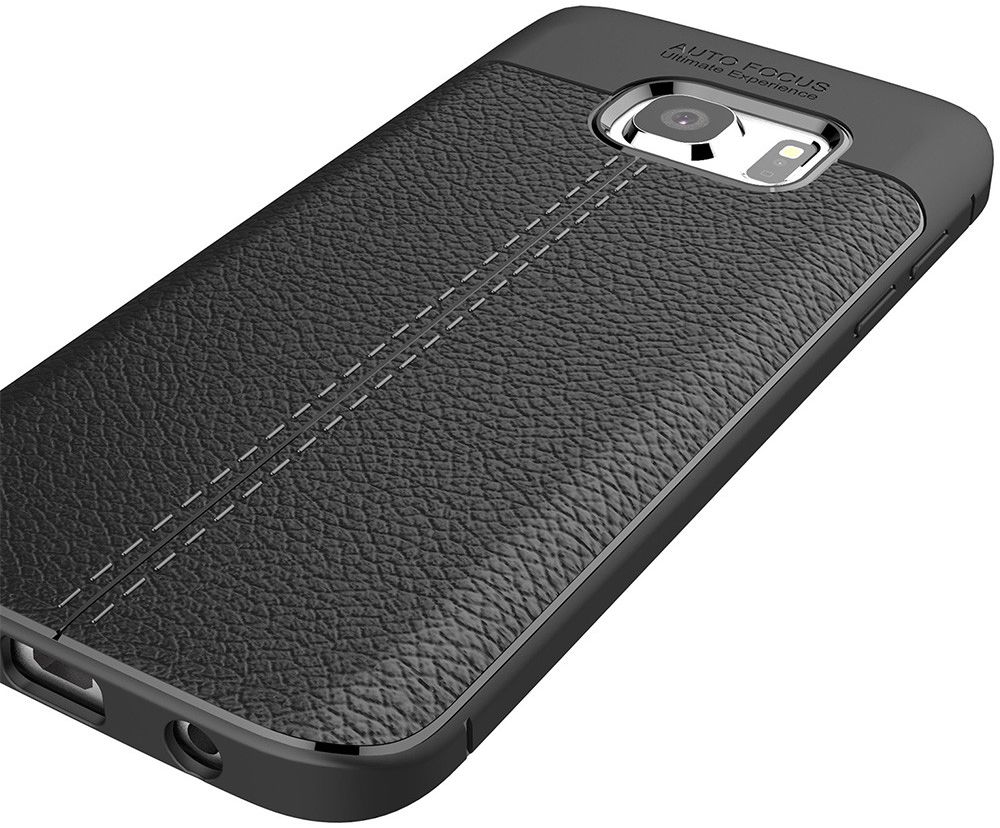 Samsung Galaxy S7 Hoesje Met Leren Textuur Zwart afbeelding 12