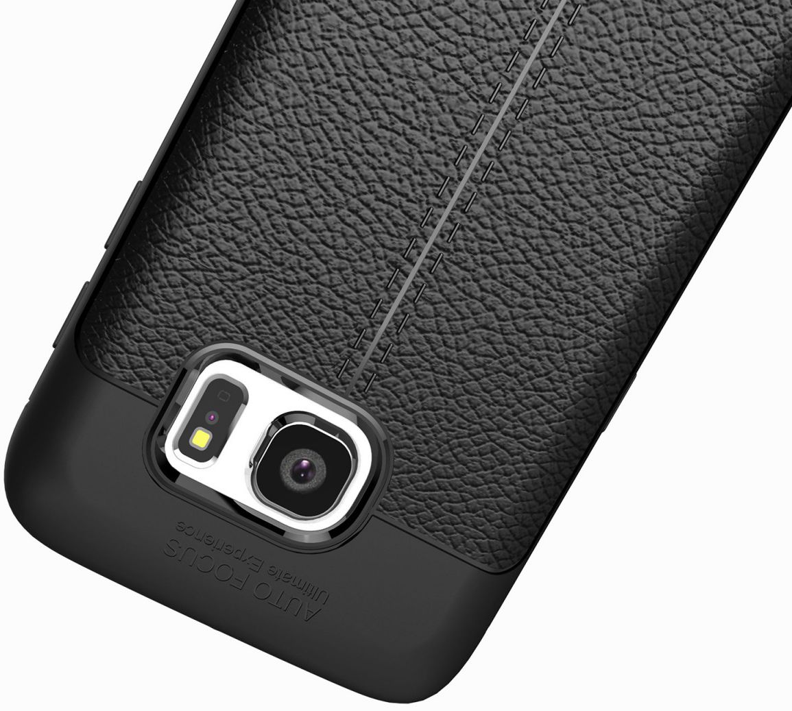 Samsung Galaxy S7 Hoesje Met Leren Textuur Zwart afbeelding 6
