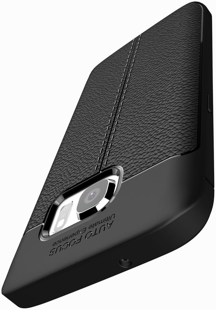 Samsung Galaxy S7 Hoesje Met Leren Textuur Zwart afbeelding 7