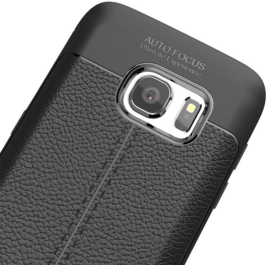 Samsung Galaxy S7 Hoesje Met Leren Textuur Zwart afbeelding 9