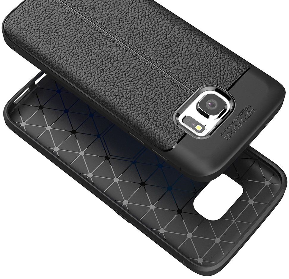 Samsung Galaxy S7 Hoesje Met Leren Textuur Zwart afbeelding 10