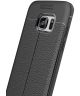 Samsung Galaxy S7 Edge Hoesje TPU Met Leren Textuur Zwart