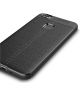 Huawei P10 Lite Hoesje TPU Met Leren Textuur Zwart