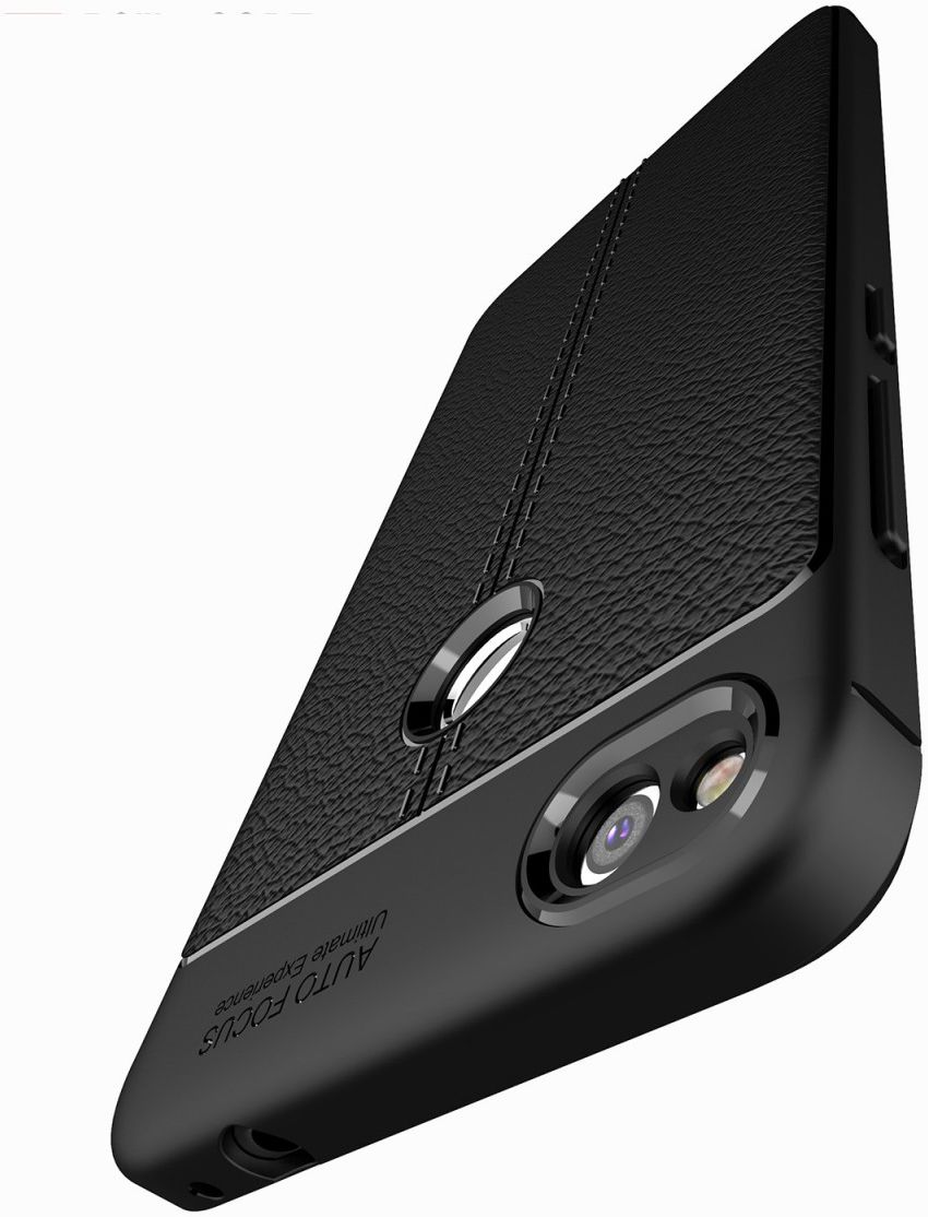 Huawei P8 Lite (2017) Hoesje TPU Met Leren Textuur Zwart afbeelding 4