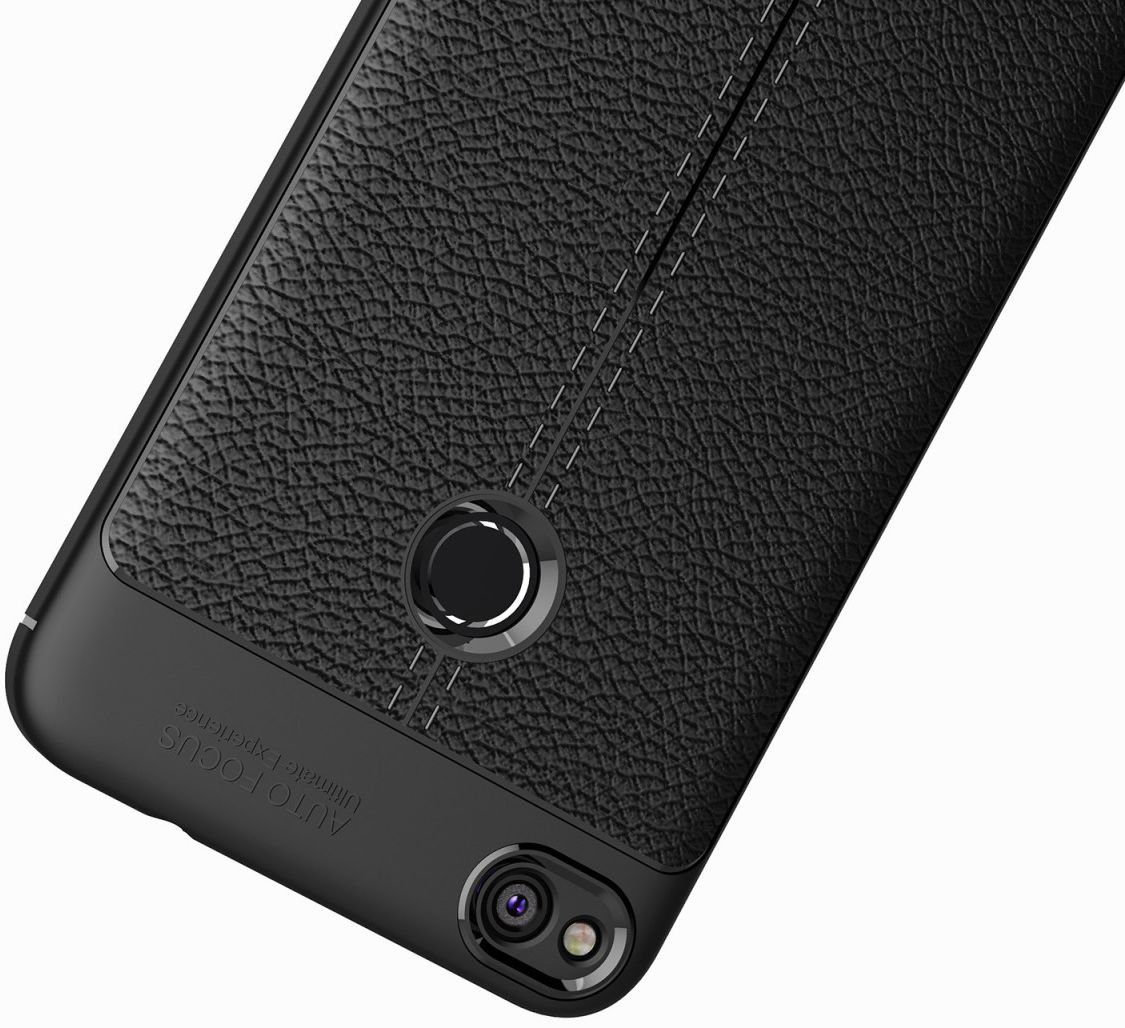 Huawei P8 Lite (2017) Hoesje TPU Met Leren Textuur Zwart afbeelding 6