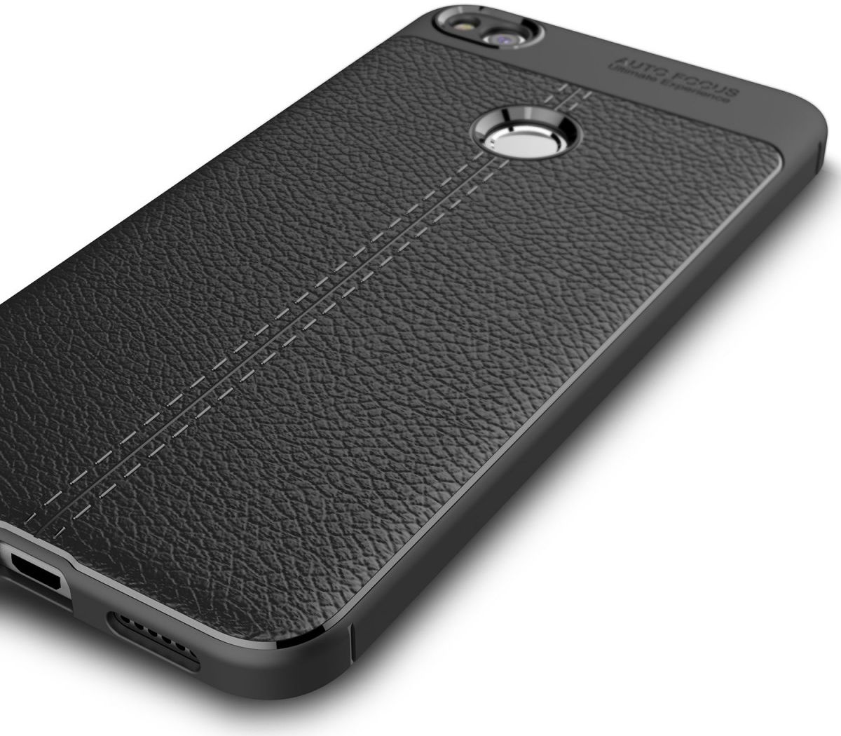 Huawei P8 Lite (2017) Hoesje TPU Met Leren Textuur Zwart afbeelding 9