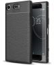 Sony Xperia XZ1 Compact Hoesje TPU Met Leren Textuur