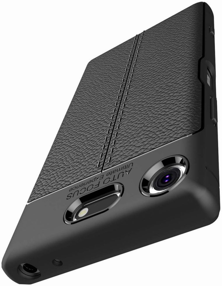 Sony Xperia XZ1 Compact Hoesje TPU Met Leren Textuur afbeelding 10