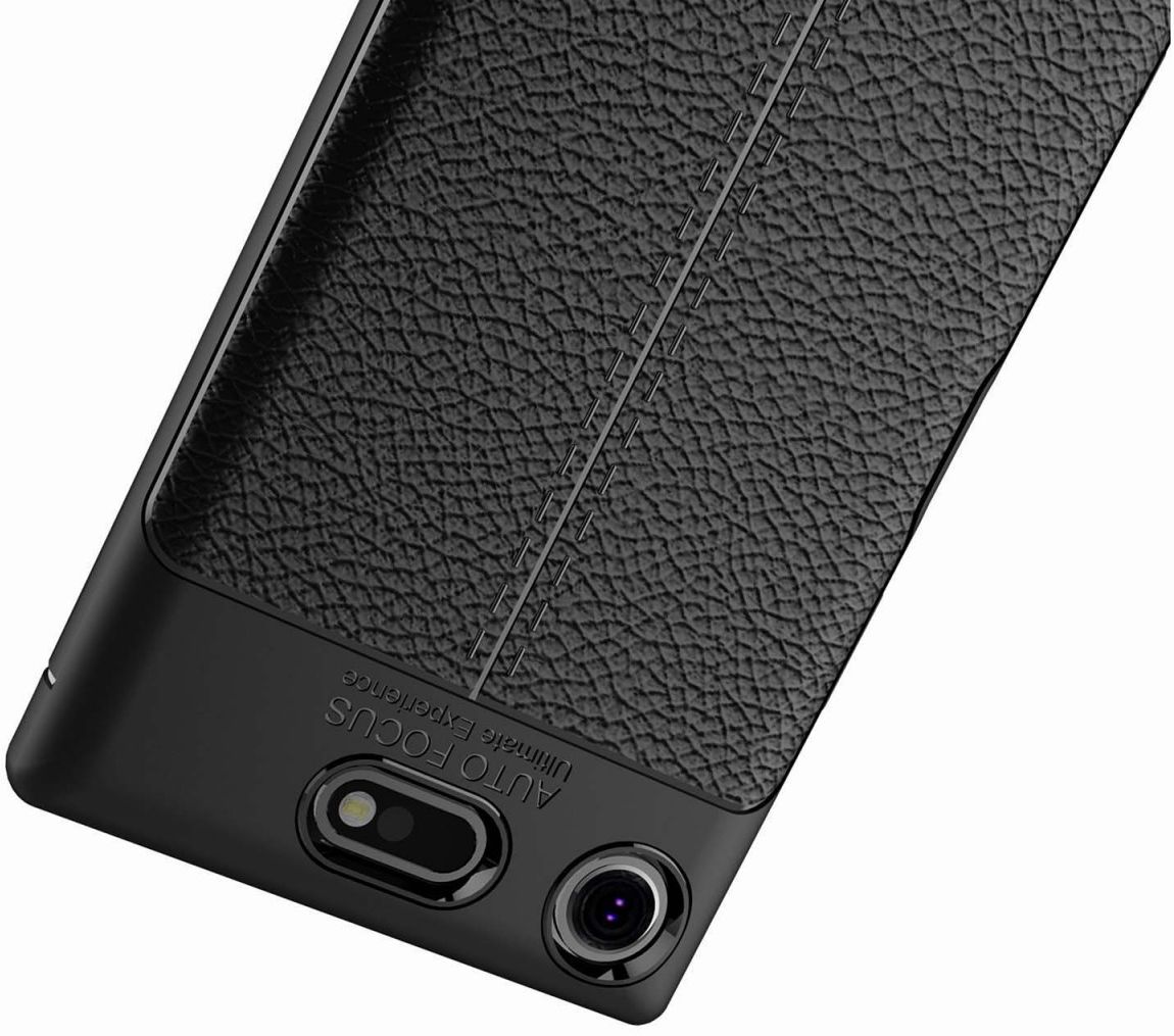 Sony Xperia XZ1 Compact Hoesje TPU Met Leren Textuur afbeelding 11