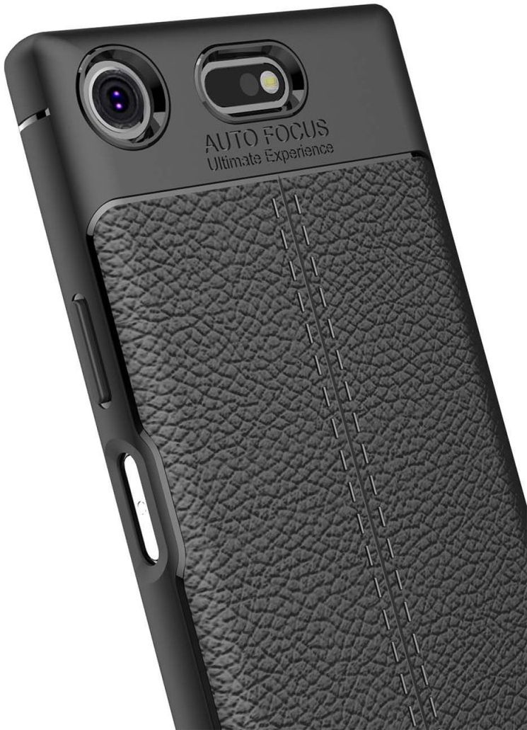 Sony Xperia XZ1 Compact Hoesje TPU Met Leren Textuur afbeelding 3