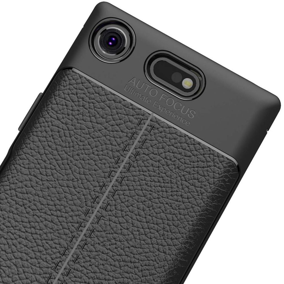 Sony Xperia XZ1 Compact Hoesje TPU Met Leren Textuur afbeelding 5