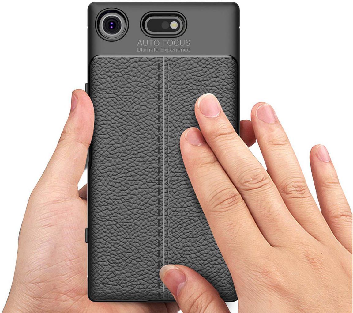 Sony Xperia XZ1 Compact Hoesje TPU Met Leren Textuur afbeelding 7