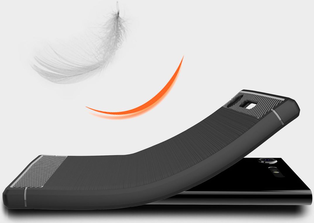 Sony Xperia XZ1 Geborsteld TPU Hoesje Zwart afbeelding 2