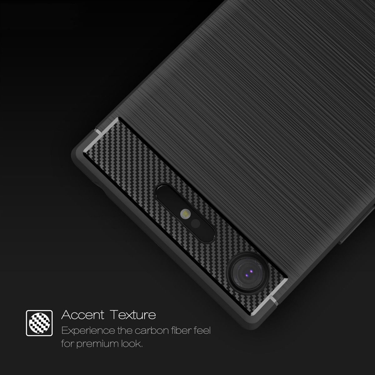 Sony Xperia XZ1 Geborsteld TPU Hoesje Zwart afbeelding 8