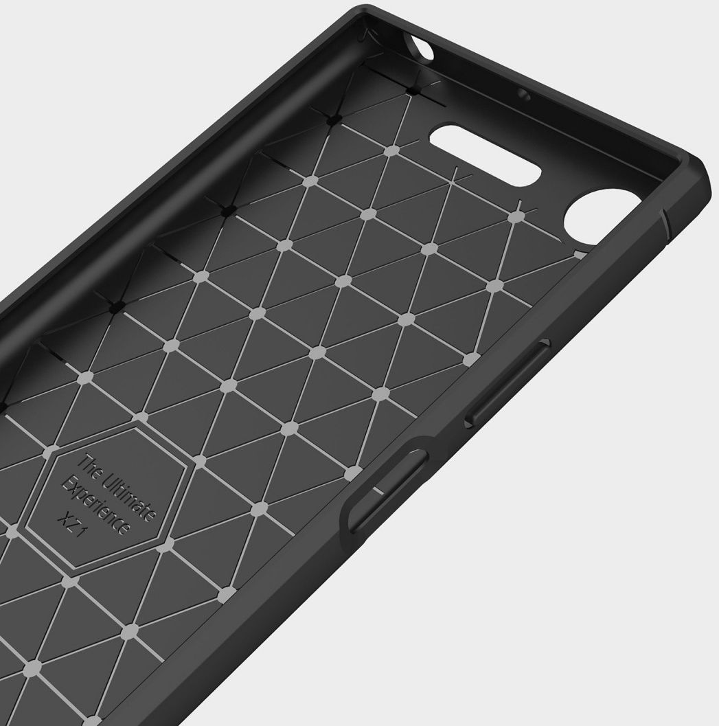Sony Xperia XZ1 Geborsteld TPU Hoesje Zwart afbeelding 9