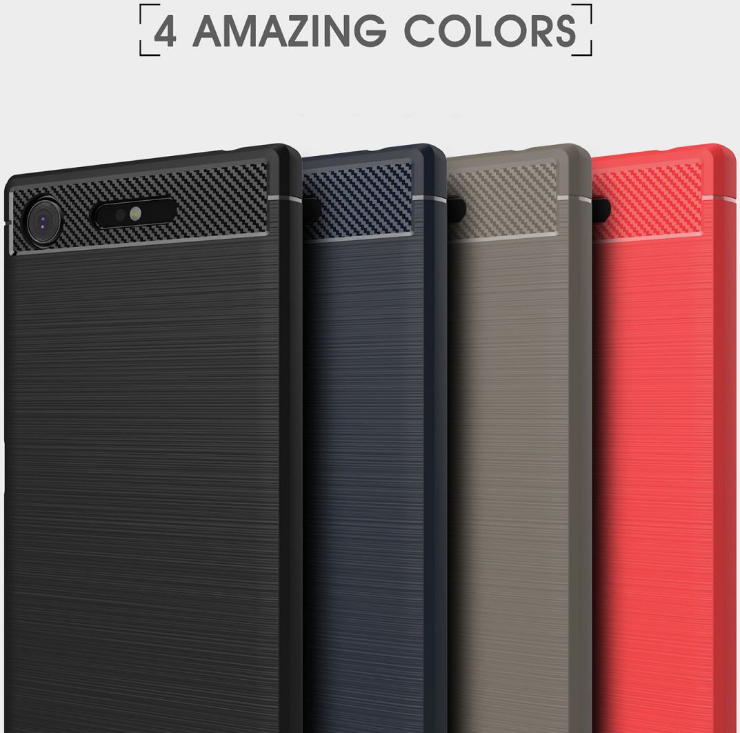 Sony Xperia XZ1 Geborsteld TPU Hoesje Blauw afbeelding 4