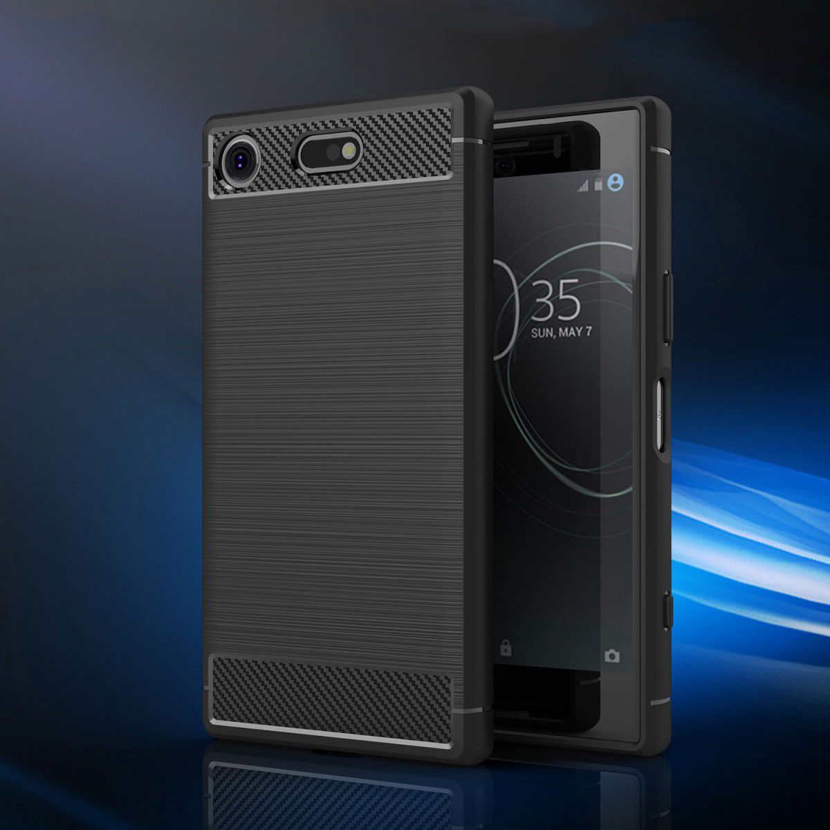 Sony Xperia XZ1 Compact Geborsteld TPU Hoesje Zwart afbeelding 11
