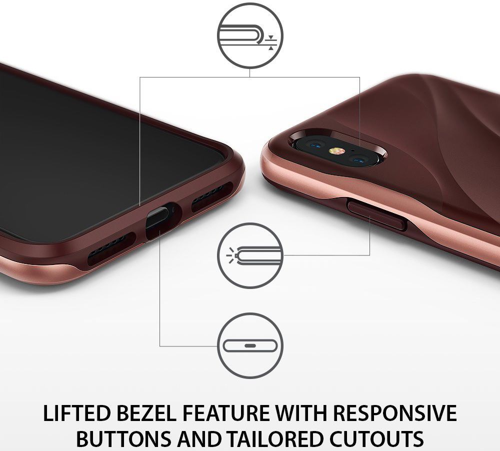 Ringke Wave Apple iPhone X Hoesje Roze Goud afbeelding 6