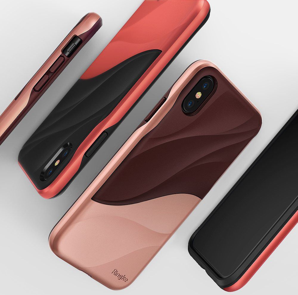 Ringke Wave Apple iPhone X Hoesje Roze Goud afbeelding 7