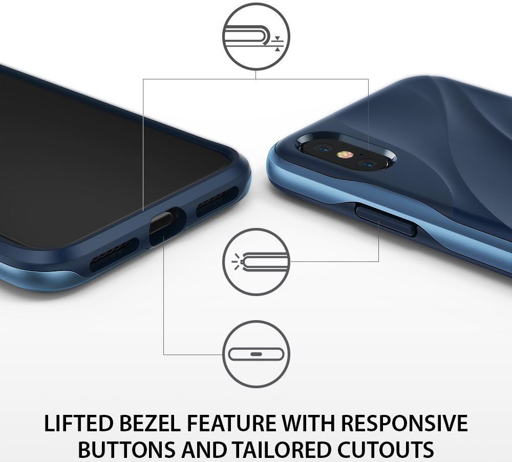 Ringke Wave Apple iPhone X Hoesje Blauw afbeelding 6