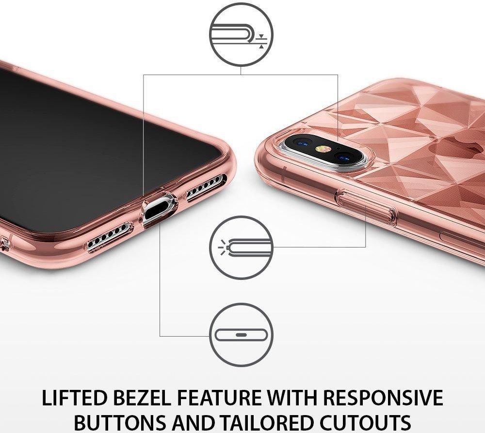 Ringke Air Prism Apple iPhone X Hoesje Roze Goud afbeelding 5
