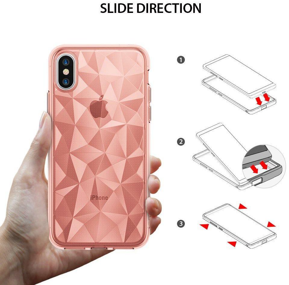 Ringke Air Prism Apple iPhone X Hoesje Roze Goud afbeelding 6