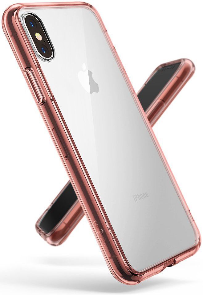 Ringke Fusion iPhone X Hoesje Doorzichtig Roze Goud afbeelding 4