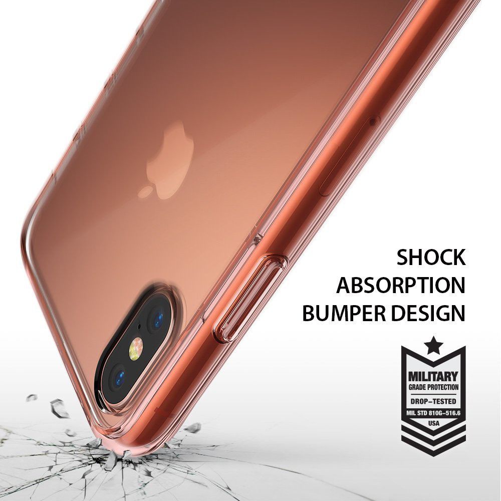 Ringke Fusion iPhone X Hoesje Doorzichtig Roze Goud afbeelding 10