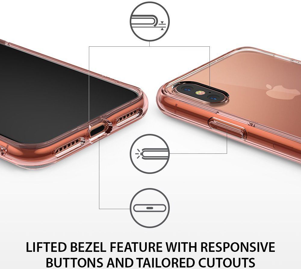 Ringke Fusion iPhone X Hoesje Doorzichtig Roze Goud afbeelding 11