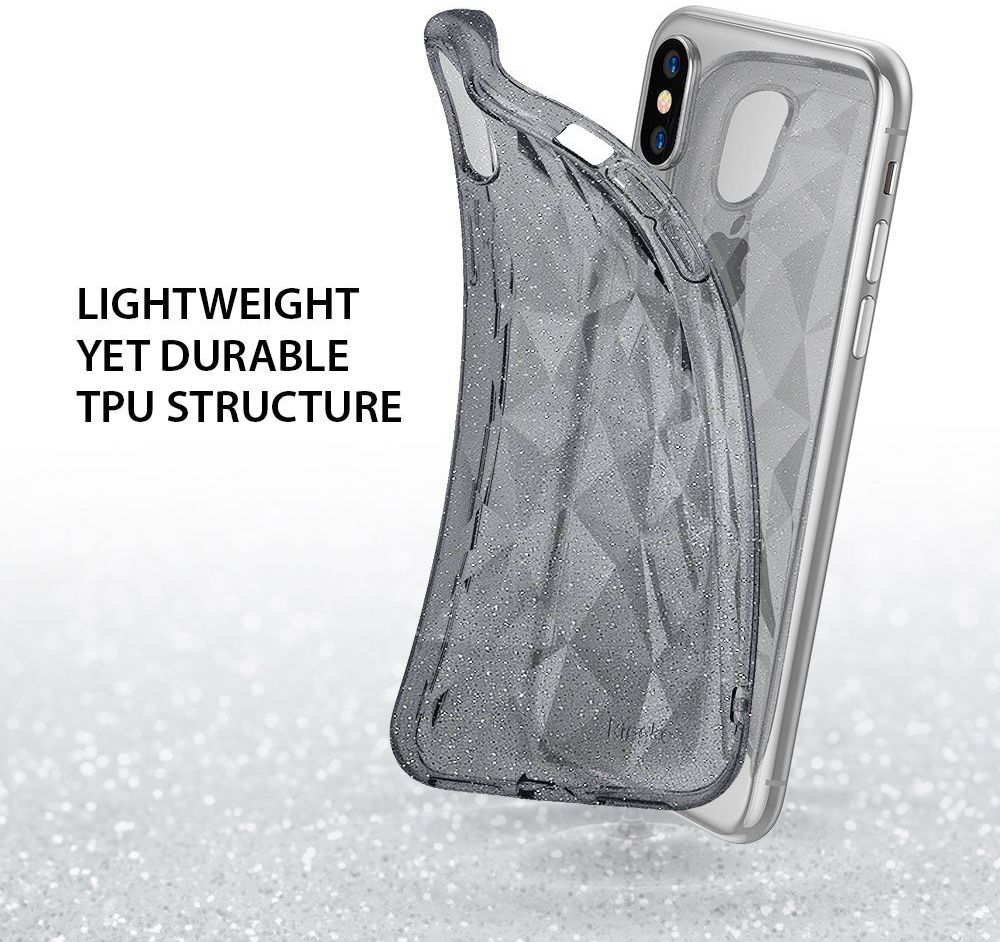 Ringke Air Prism Apple iPhone X Hoesje Glitter Grijs afbeelding 4