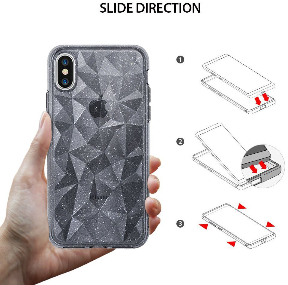 Ringke Air Prism Apple iPhone X Hoesje Glitter Grijs afbeelding 5