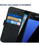 Rosso Deluxe Samsung Galaxy S7 Hoesje Echt Leer Book Case Zwart