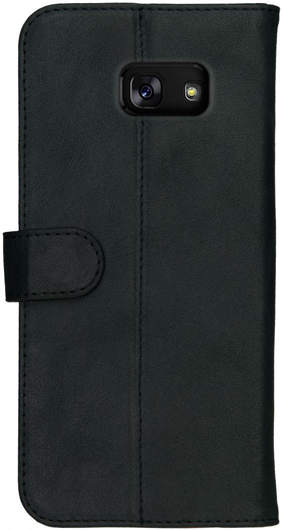 Rosso Deluxe Samsung Galaxy A5 2017 Hoesje Echt Leer Book Case Zwart afbeelding 5