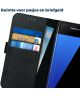 Rosso Deluxe Samsung Galaxy S7 Edge Hoesje Echt Leer Book Case Zwart