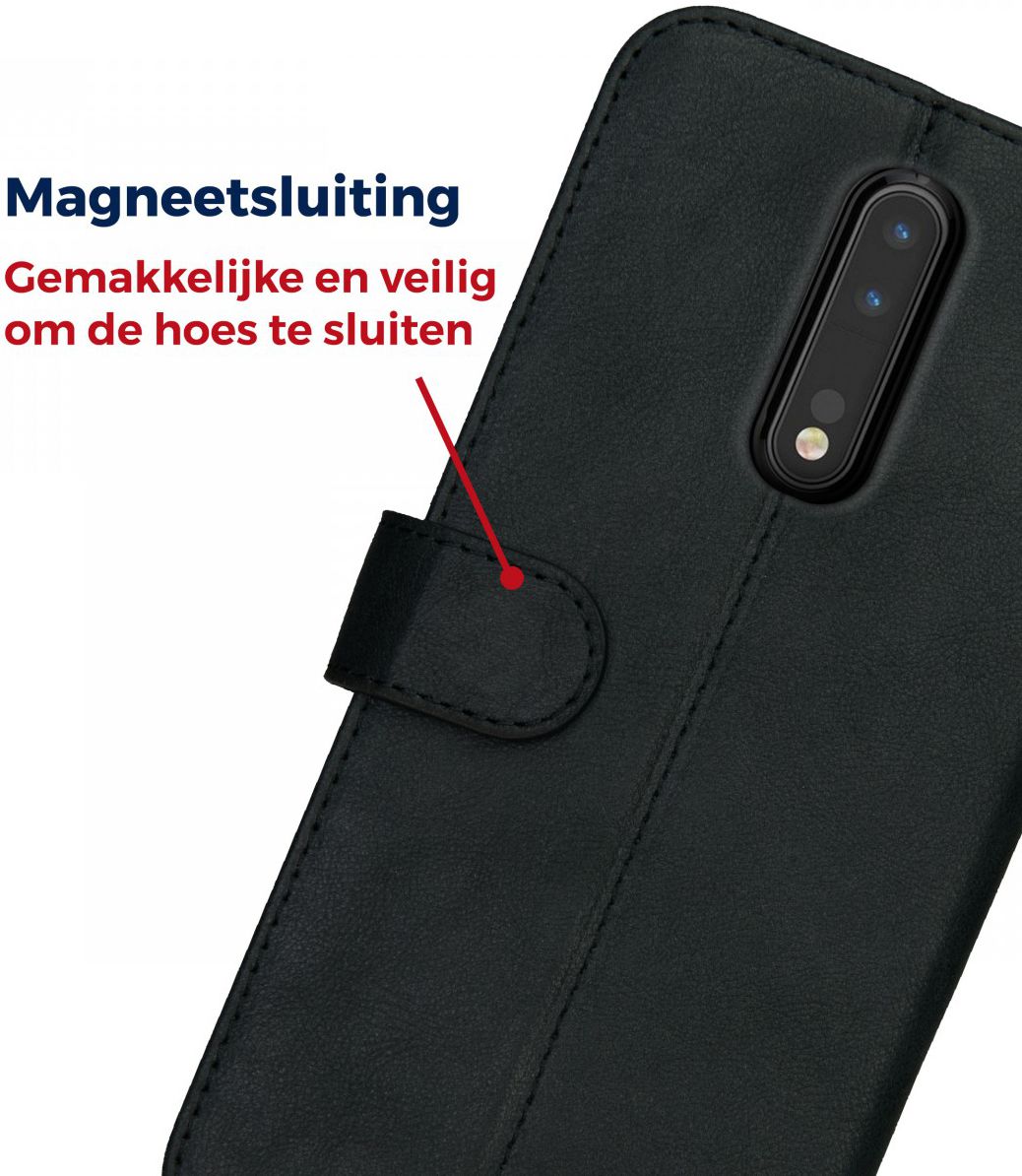 Rosso Deluxe Nokia 8 Hoesje Echt Leer Book Case Zwart afbeelding 8