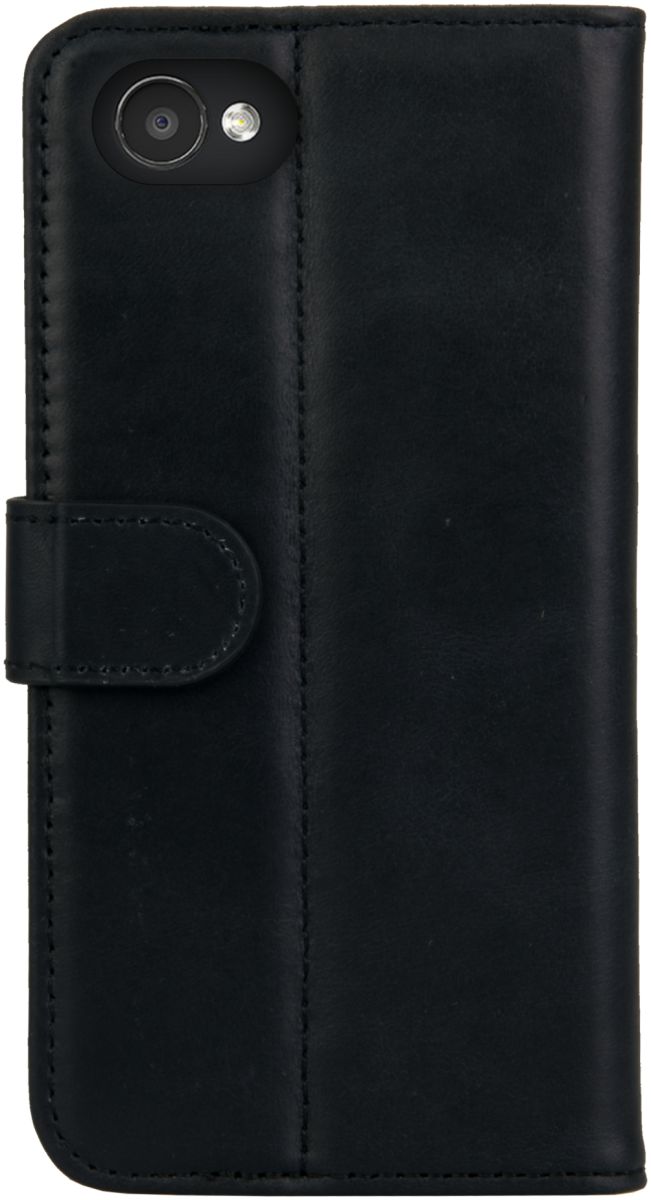 Rosso Deluxe LG Q6 Hoesje Echt Leer Book Case Zwart afbeelding 4
