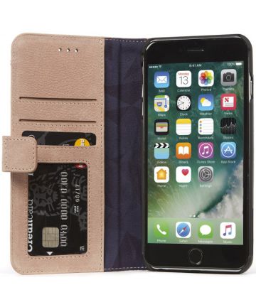 Decoded Leren Portemonnee Hoesje Apple iPhone 8/7/6S Plus Roze Hoesjes