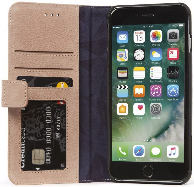 Decoded Leren Portemonnee Hoesje Apple iPhone 8/7/6S Plus Roze afbeelding 1