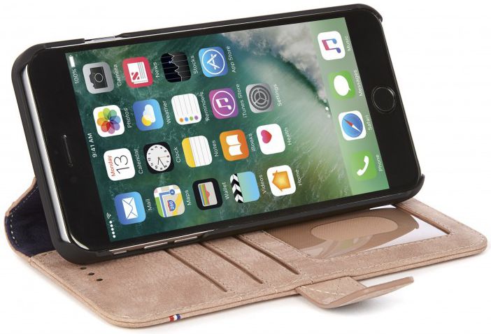 Decoded Leren Portemonnee Hoesje Apple iPhone 8/7/6S Plus Roze afbeelding 3
