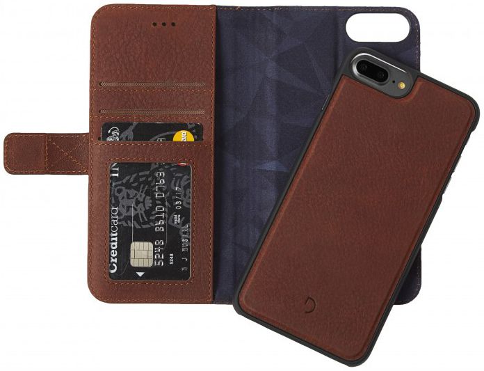 Decoded 2-in-1 Leren Portemonnee Hoesje iPhone 8 / 7 Plus Bruin afbeelding 2