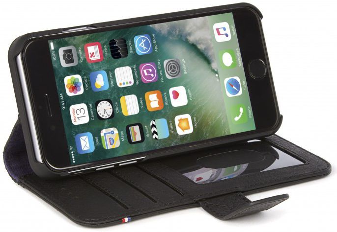 Decoded Leren Portemonnee Hoesje Apple iPhone 8 / 7 / 6S Zwart afbeelding 3