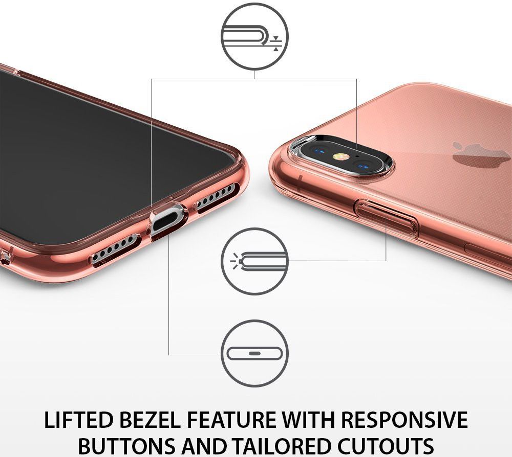 Ringke Air Apple iPhone X Hoesje Roze Goud afbeelding 5