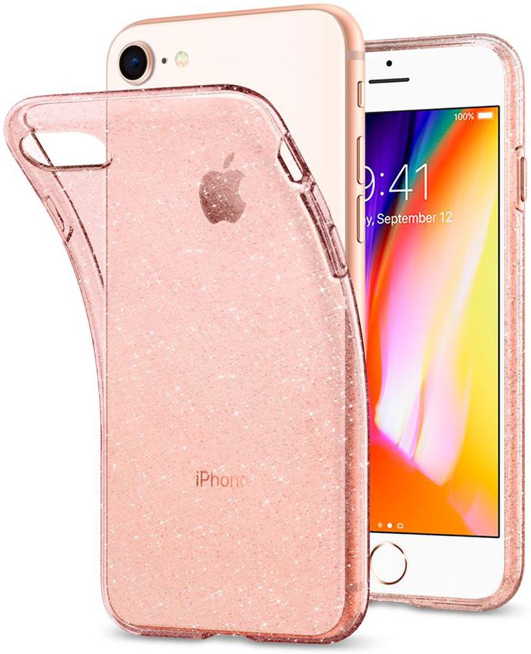 Spigen Liquid Crystal Glitter Apple Iphone 7/ 8 Hoesje Roze afbeelding 2