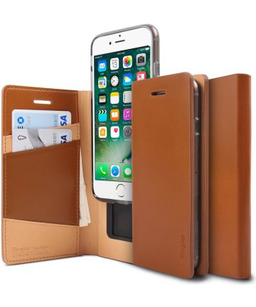 Ringke Signature Wallet Case iPhone 7 / 8 Bruin Hoesjes