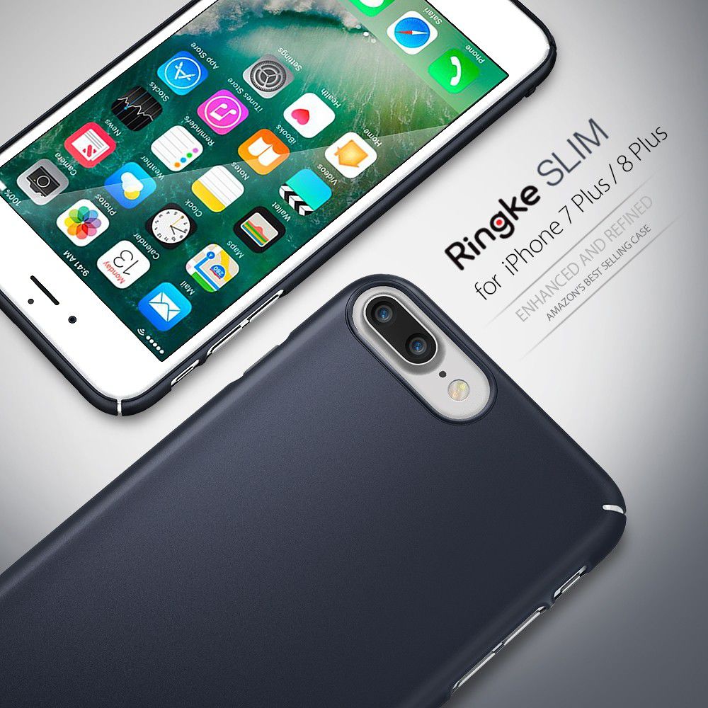 Ringke Slim Apple iPhone 7 Plus / 8 Plus ultra dun hoesje Gloss Black afbeelding 4