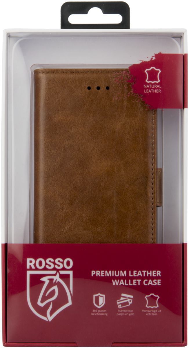 Rosso Deluxe Sony Xperia XZ1 Compact Hoesje Echt Leer Book Case Bruin afbeelding 9